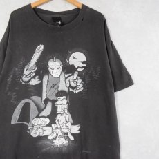 画像1: 90's 13日の金曜日 USA製 "ジェイソン" ホラー映画 キャラクタープリントTシャツ BLACK XL (1)