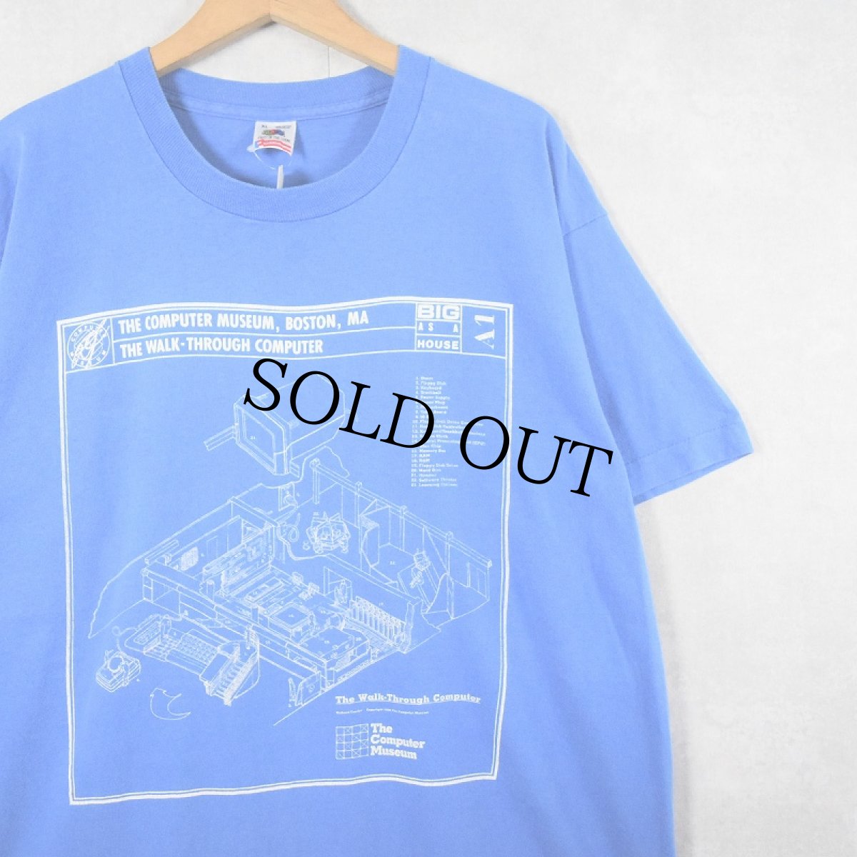画像1: 90's The Computer Museum, Boston USA製 博物館プリントTシャツ XL (1)
