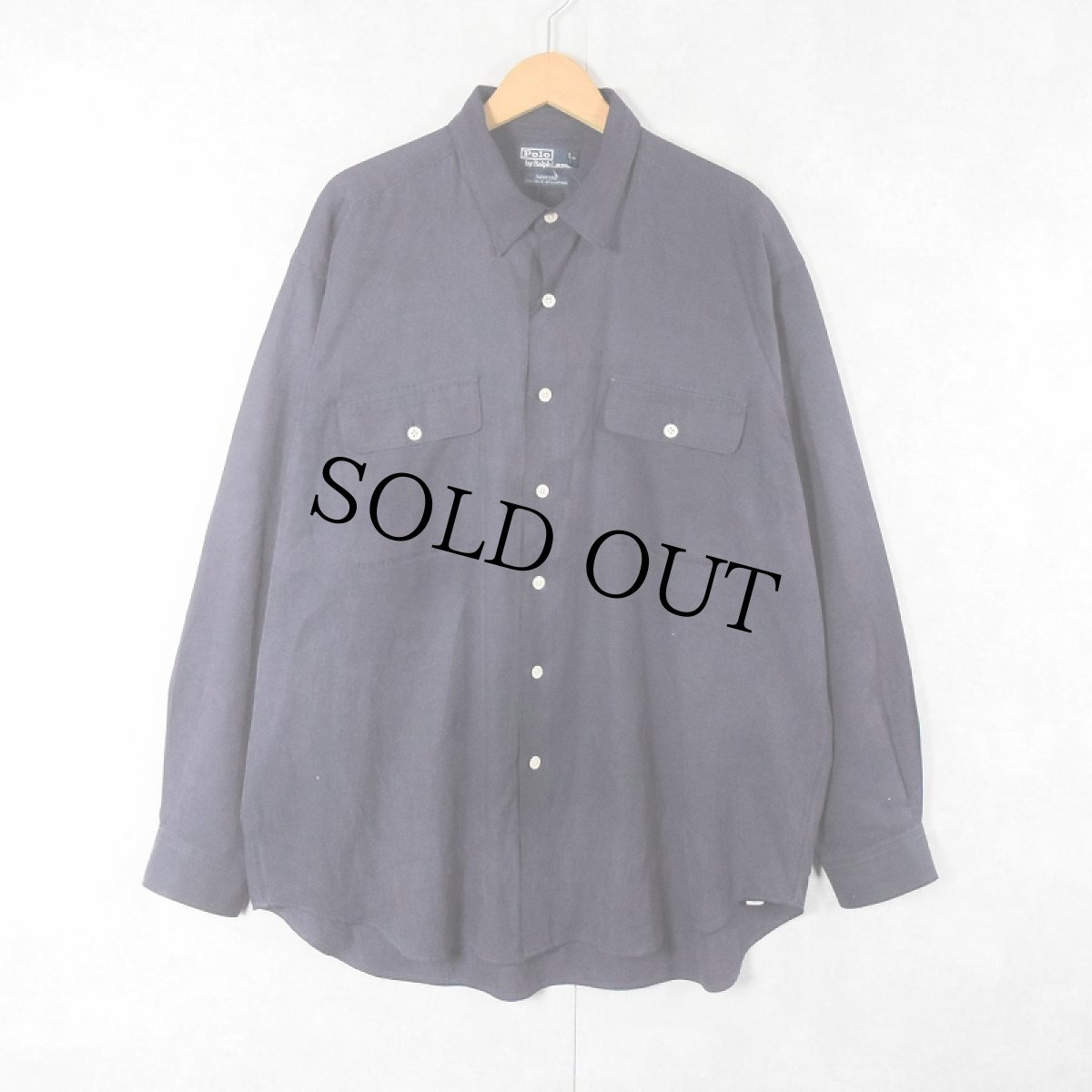 画像1: POLO Ralph Lauren "BENFORD" コットン×シルクシャツ NAVY XL (1)