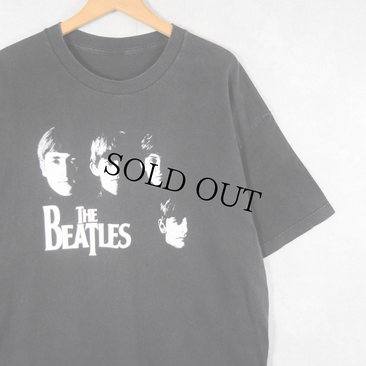 画像1: THE BEATLES ロックバンドプリントTシャツ BLACK  (1)