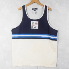 画像1: POLO Ralph Lauren "P2 RL-67" ボーダー柄 タンクトップ XL (1)