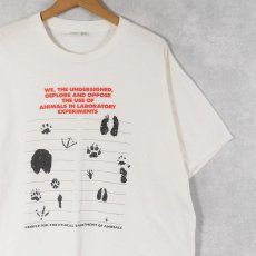画像1: 90's〜 USA製 "PEOPLE FOR THE ETHICAL TREATMENT OF ANIMALS" プリントTシャツ XL (1)