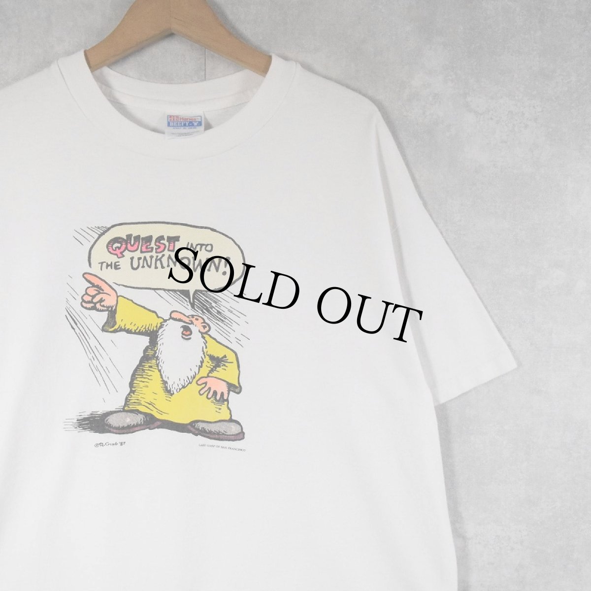 画像1: 90's Robert Crumb USA製 "Quest into the Unknown!" イラストレーター プリントTシャツ XL (1)