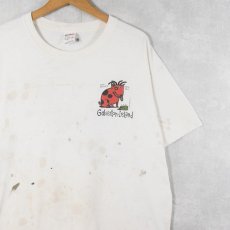 画像2: BIG HED USA製 "SPOT MARLEY RASTA DOG" アートプリントTシャツ XL (2)