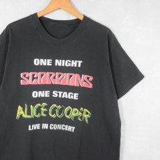 画像1: 90's SCORPIONS×ALLICE COOPER ツアーＴシャツ BLACK (1)