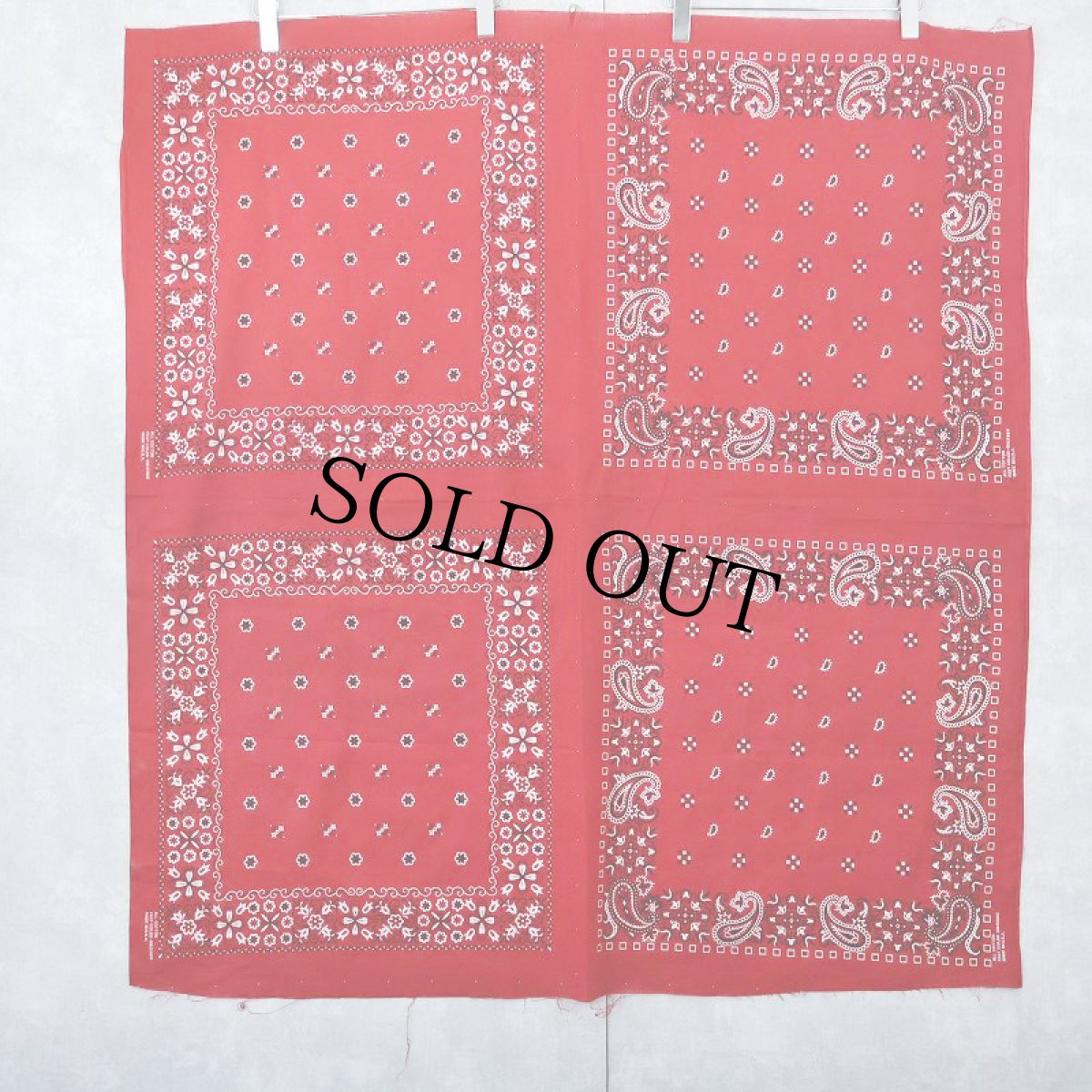 画像2: 70's FAST COLOR USA製 4パネル 未裁断バンダナ (2)