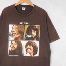 画像1: 2004 THE BEATLES "LET IT BE" ロックバンド プリントTシャツ BROWN XL (1)