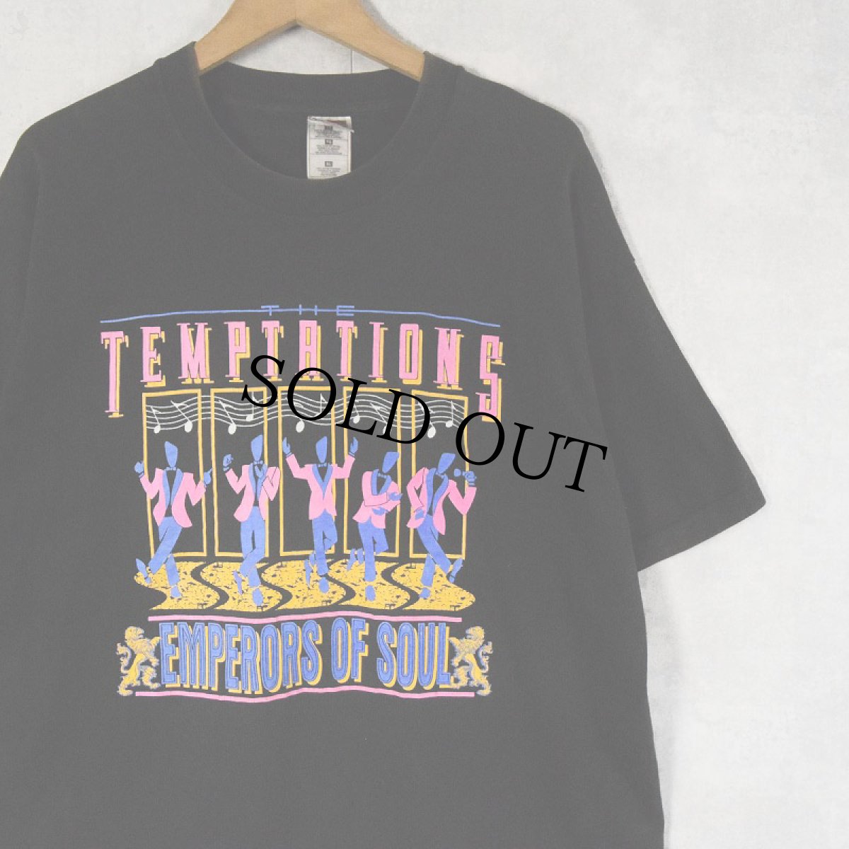 画像1: 90's The Temptations "Emperors of Soul" ソウル・コーラス・グループアルバムTシャツ BLACK XL (1)