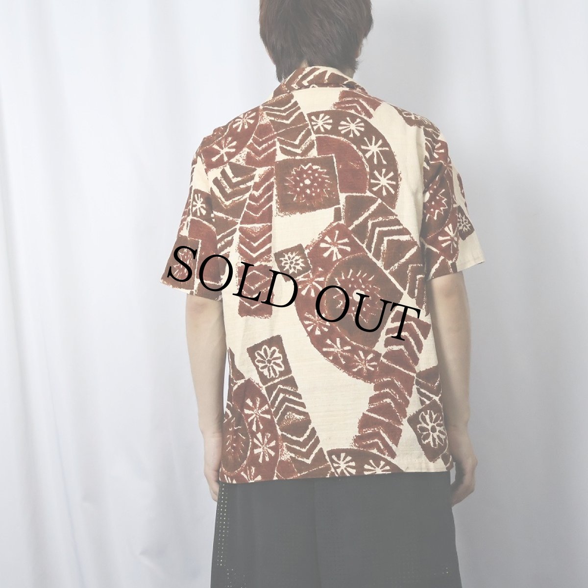 画像3: HAWAII製 オールオーバーパターン コットンアロハシャツ (3)