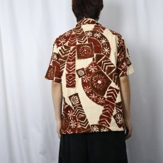 画像3: HAWAII製 オールオーバーパターン コットンアロハシャツ (3)