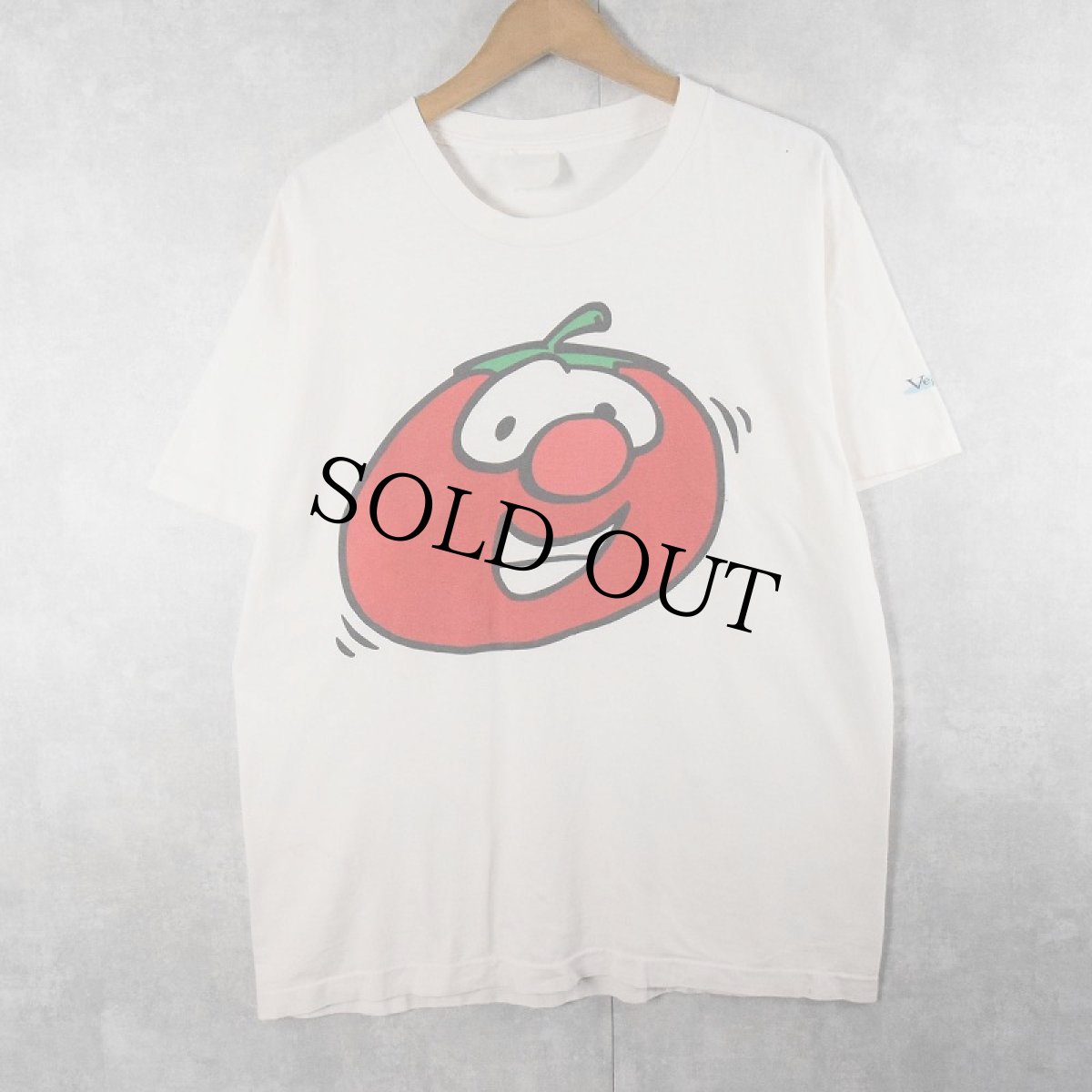 画像1: 90's VeggieTales アニメプリントTシャツ L (1)