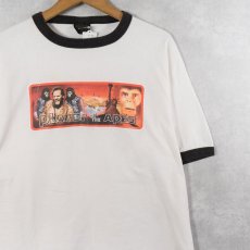 画像1: 90's PLANET OF THE APES USA製 SF映画プリントリンガーTシャツ L (1)