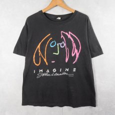 画像1: 80's JOHN LENNON USA製 "IMAGINE" ミュージシャンプリントTシャツ BLACK L (1)