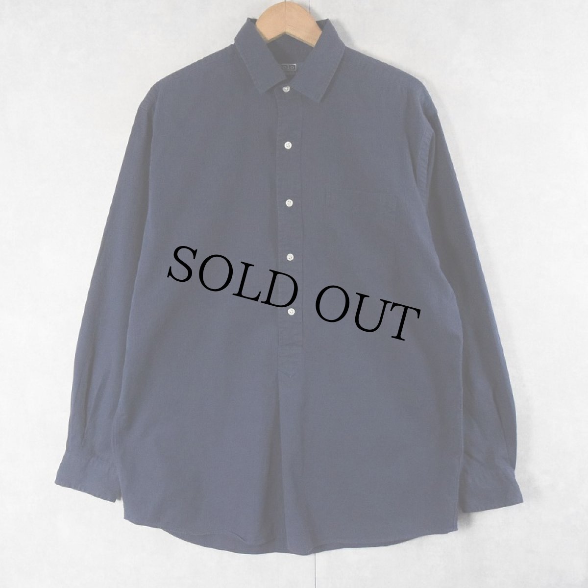 画像1: POLO Ralph Lauren "CAMBRIDGE" イストライプ柄 コットンプルオーバーシャツ NAVY M (1)
