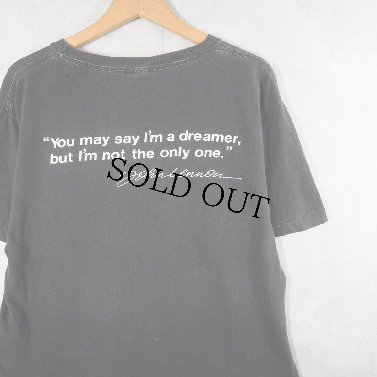 画像2: 80's JOHN LENNON USA製 "IMAGINE" ミュージシャンプリントTシャツ BLACK L (2)