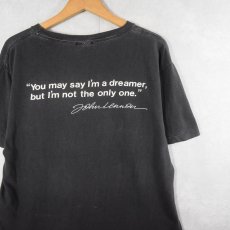 画像2: 80's JOHN LENNON USA製 "IMAGINE" ミュージシャンプリントTシャツ BLACK L (2)