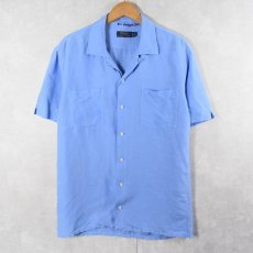 画像1: POLO Ralph Lauren リネン×シルク オープンカラーシャツ L (1)