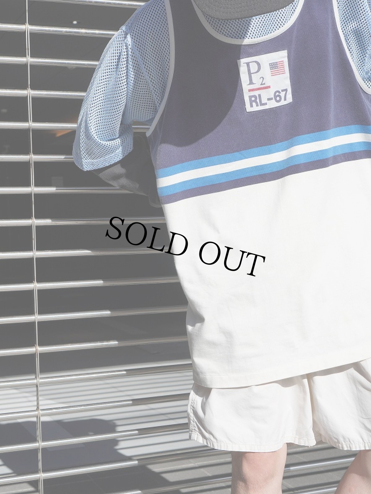 画像1: POLO Ralph Lauren "P2 RL-67" ボーダー柄 タンクトップ XL (1)