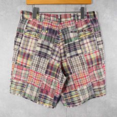 画像2: POLO Ralph Lauren インディアンマドラスチェック柄 パッチワークショーツ W35 (2)