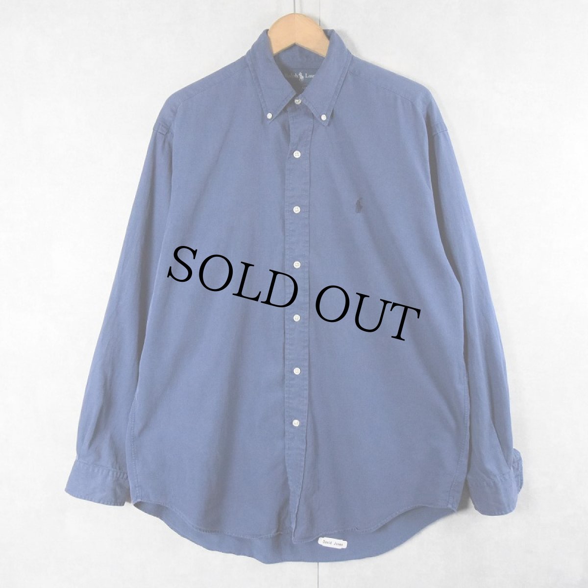 画像1: Ralph Lauren "BLAKE"  HBT シルク×コットン ボタンダウンシャツ NAVY M (1)