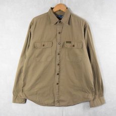 画像1: POLO Ralph Lauren コットンツイルワークシャツ L (1)