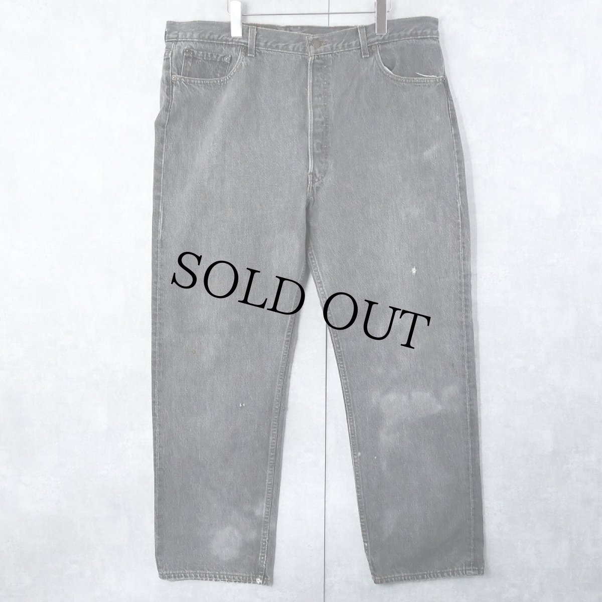 画像1: 90's Levi's 501 USA製 先染め ブラックデニムパンツ W41 (1)