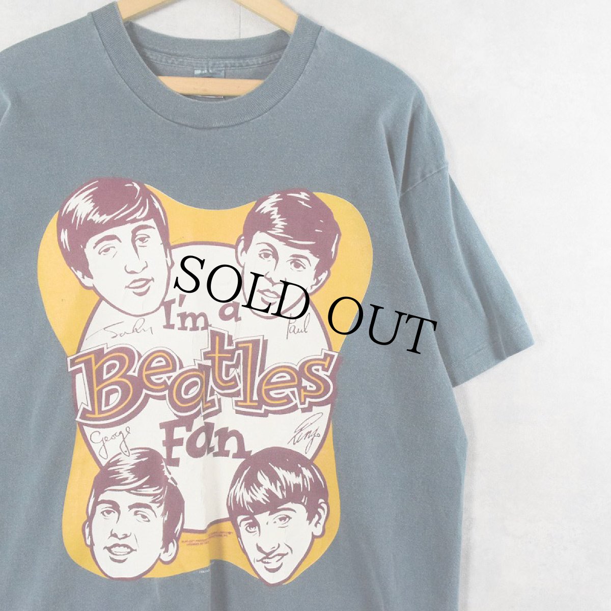 画像1: 90's THE BEATLES USA製 ロックバンド プリントTシャツ XL (1)