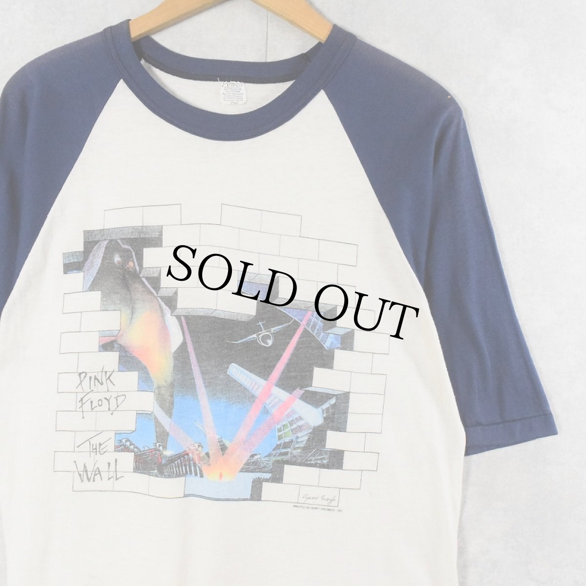 画像1: 80's PINK FLOYD "THE WALL" ロックバンド ラグランTシャツ L (1)
