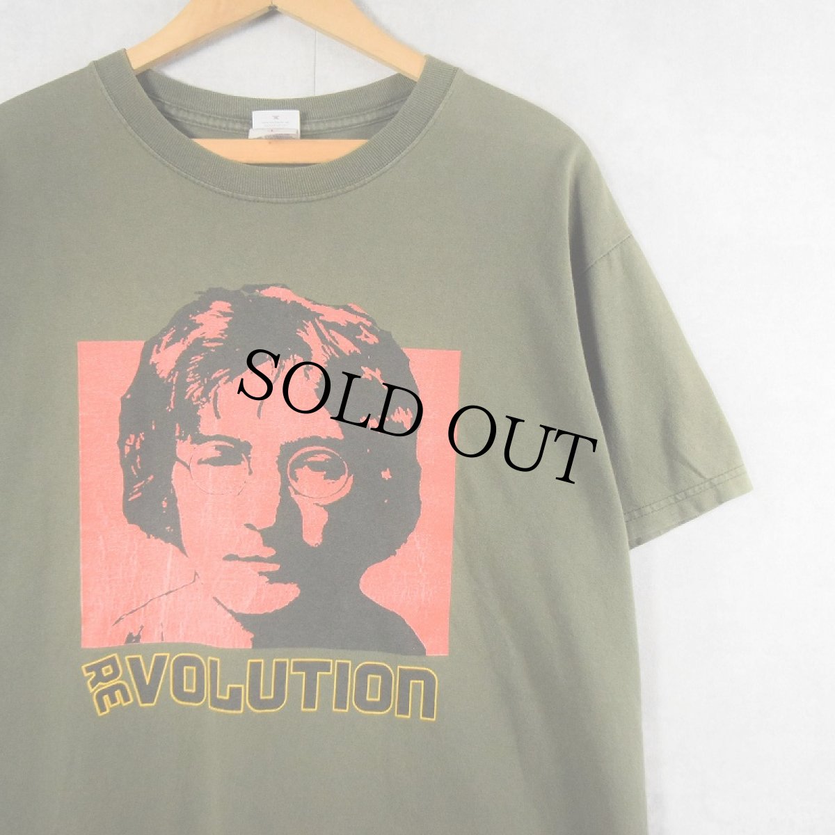 画像1: 2000's JOHN LENNON "REVOLUTION" ミュージシャン プリントTシャツ L (1)