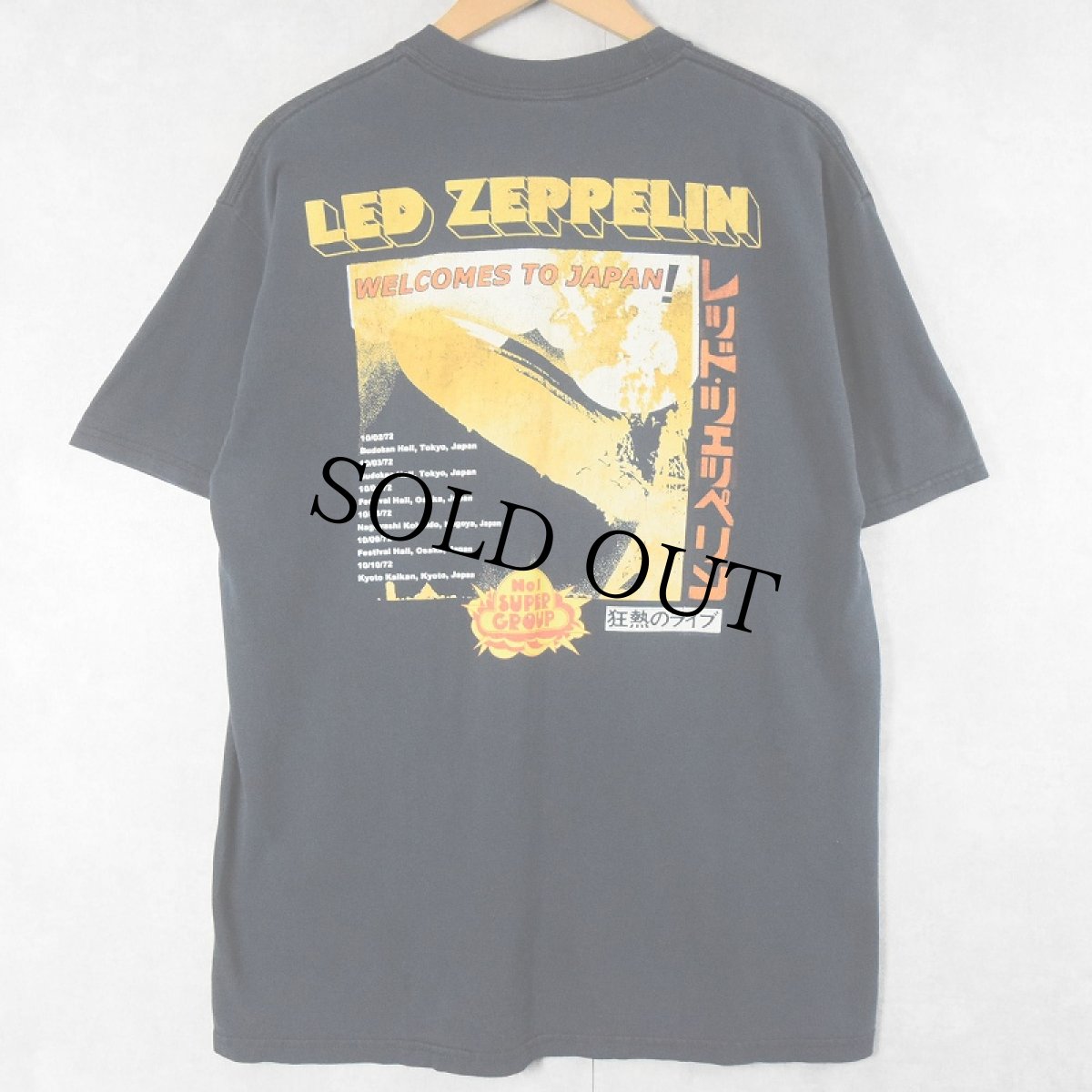 画像2: 2000's LED ZEPPELIN "狂熱のライヴ" ロックバンド ジャパンツアープリントTシャツ BLACK L (2)