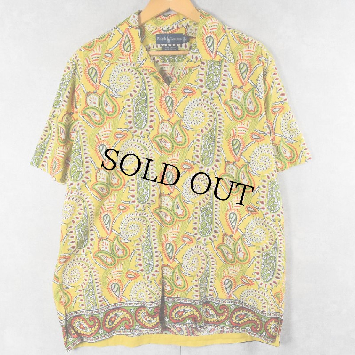 画像1: POLO Ralph Lauren "BOB CAMP" 3点留め ペイズリー柄 コットンボタンダウンシャツ M (1)