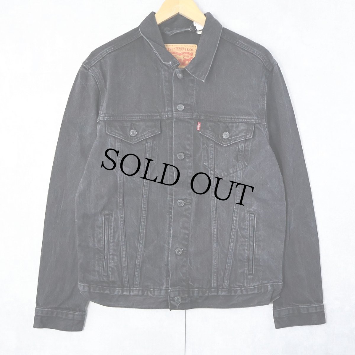 画像1: Levi's ブラックデニムジャケット L (1)