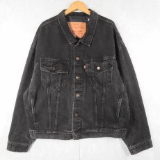 画像1: 90's Levi's 70598 USA製 4ポケ ブラックデニムジャケット XL (1)
