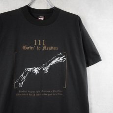 画像1: 90's USA製 アダムの創造 パロディプリントTシャツ BLACK L (1)