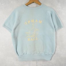 画像1: 50〜60's "UPHAM HALL" フロッキープリント 半袖ラグランスウェット (1)