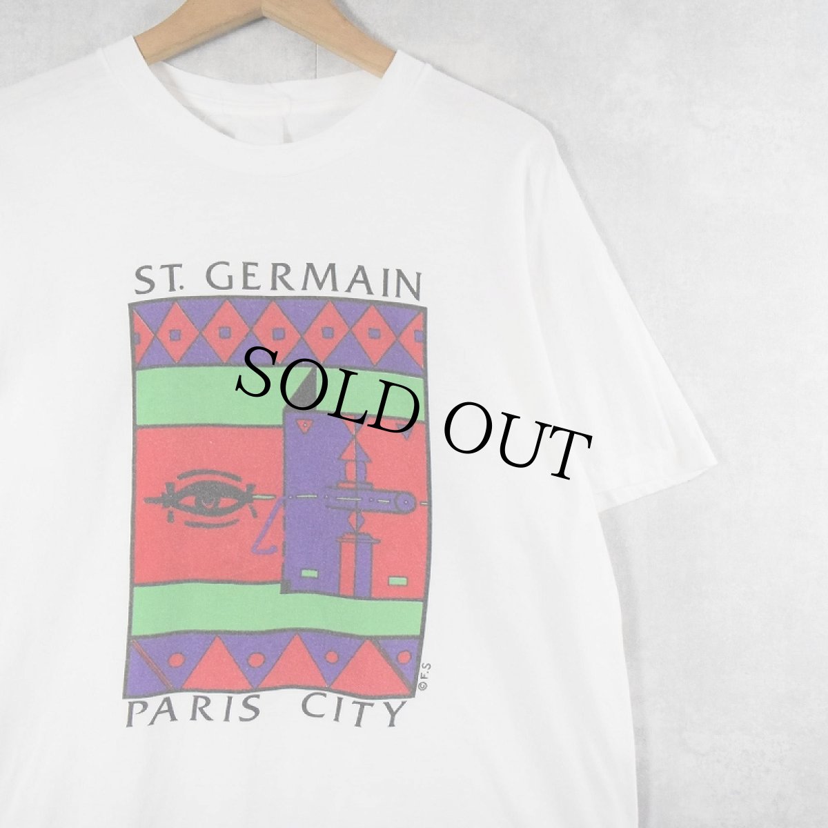 画像1: 90's F.S "ST. GERMAIN PARIS CITY" プリントTシャツ (1)