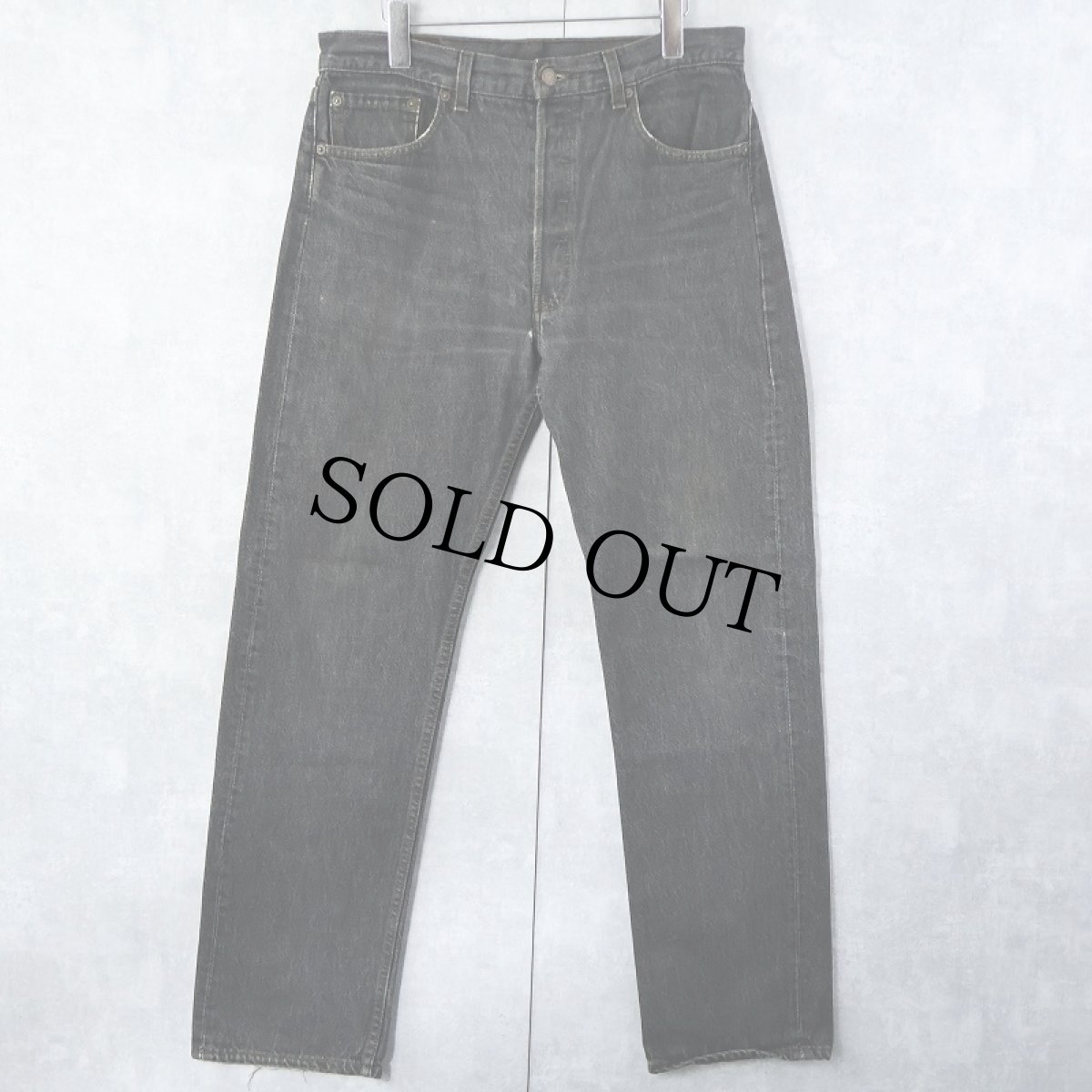 画像1: 90's Levi's 501 USA製 先染め ブラックデニムパンツ W34 (1)