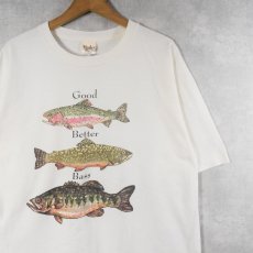 画像1: 2000's ”GOOD BETTER BASS" 魚プリントTシャツ XL (1)