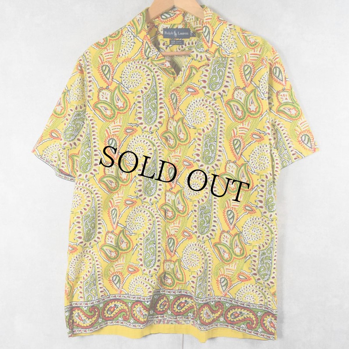 画像1: POLO Ralph Lauren "BOB CAMP" 3点留め ペイズリー柄 コットンボタンダウンシャツ M (1)