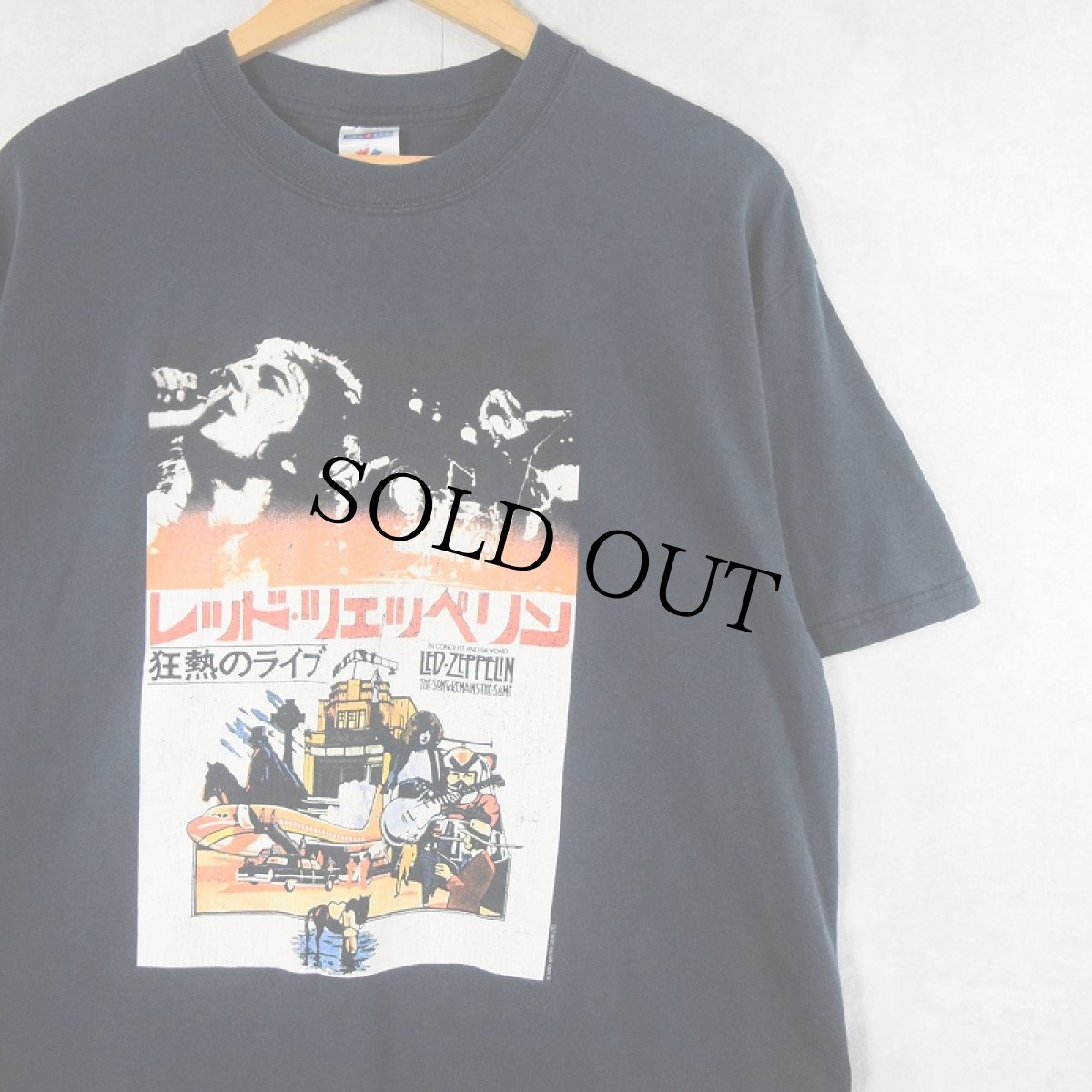 画像1: 2000's LED ZEPPELIN "狂熱のライヴ" ロックバンド ジャパンツアープリントTシャツ BLACK L (1)