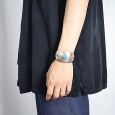 画像3: MEXICAN ALPACA SILVER チップインレイ バングル (3)