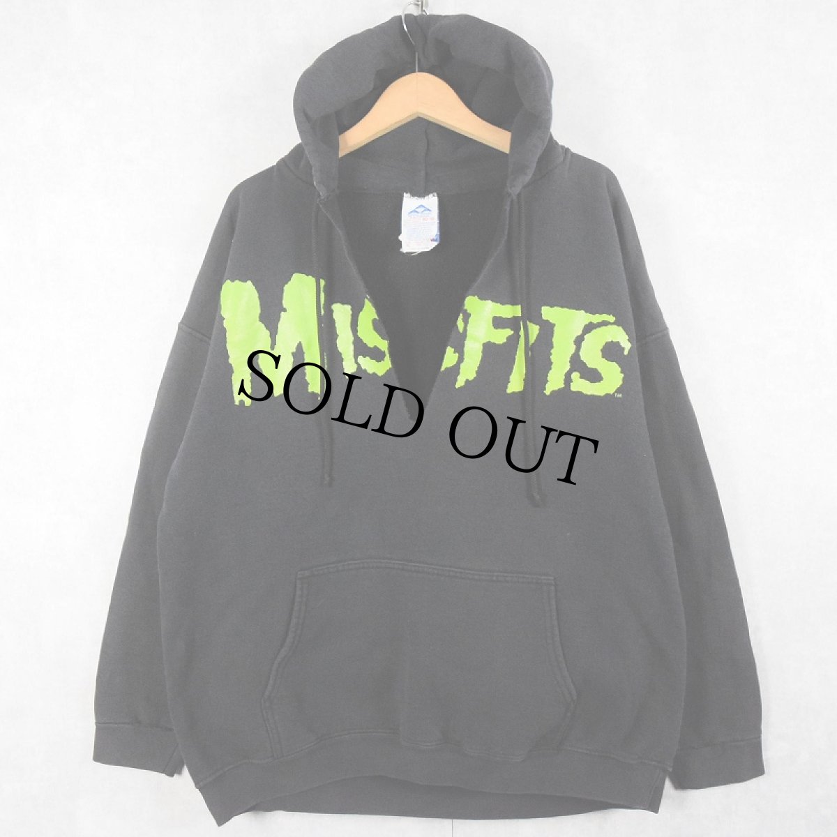 画像2: 90's MISFITS ハードコア パンクバンド スウェットフーディー BLACK XL (2)