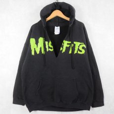 画像2: 90's MISFITS ハードコア パンクバンド スウェットフーディー BLACK XL (2)