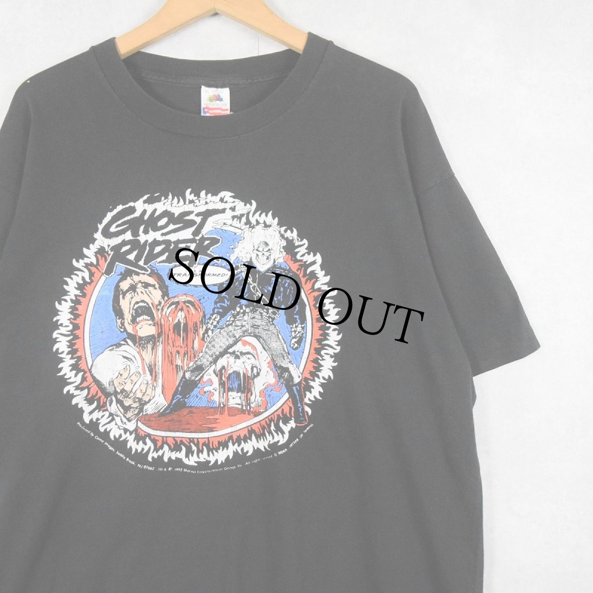 画像1: 90's Marvel Comic USA製 "Ghost Rider" アメコミ プリントTシャツ BLACK XL (1)