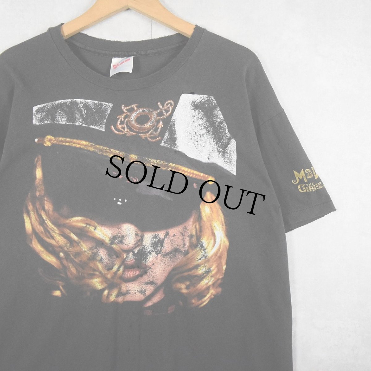 画像1: 90's MADONNA USA製 "THE GIRLIE SHOW" シンガーソングライター ツアープリントTシャツ BLACK XL (1)