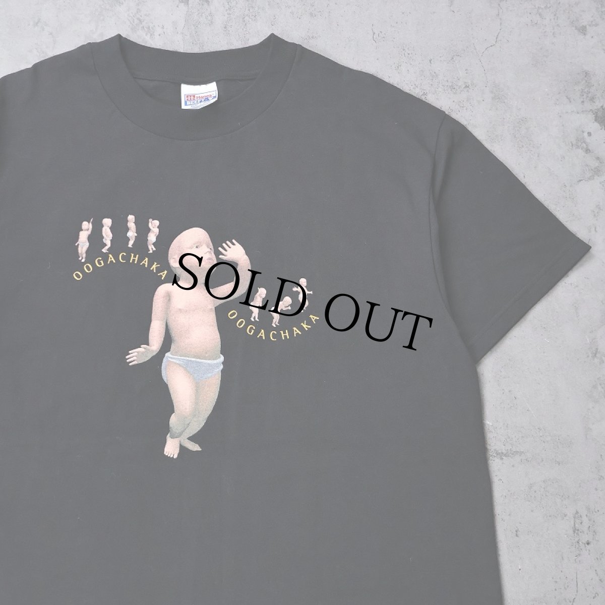 画像1: 【お客様HOLD中】OOGACHAKA USA製 キャラクタープリントTシャツ BLACK L (1)