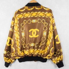 画像2: ブート CHANEL スカーフ柄 シルクブルゾン (2)