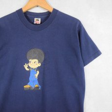 画像1: 90's ポコちゃん USA製 パロディプリントTシャツ NAVY  M (1)