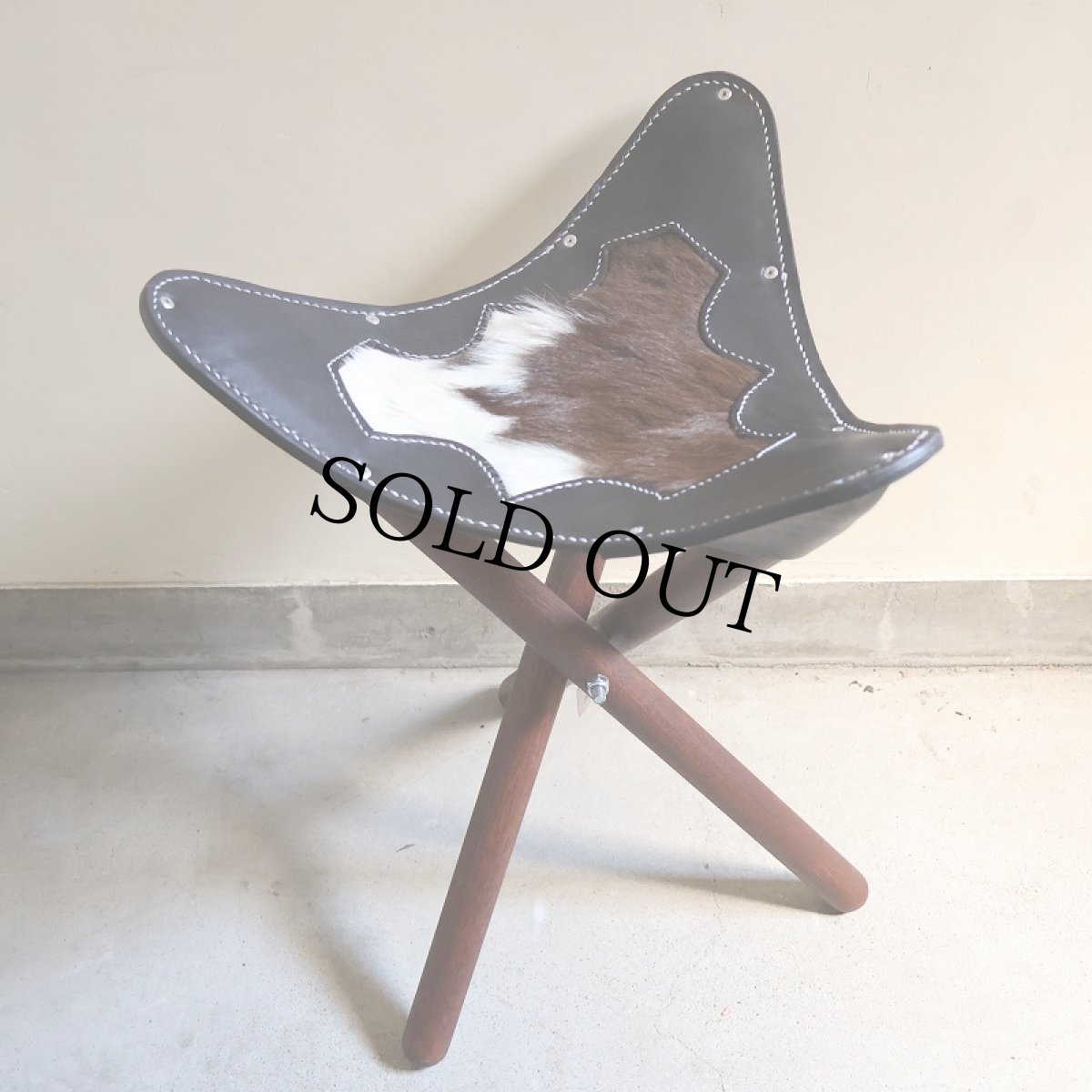 画像1: RORAN ハラコ レザーハンティングチェア BLACK (1)