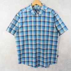 画像1: 2013SS Patagonia "ORGANIC COTTON" チェック柄 コットン×ポリエステルシャツ M (1)
